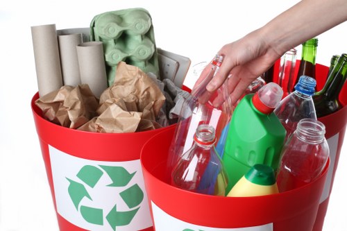 Person assessing waste for appropriate skip size