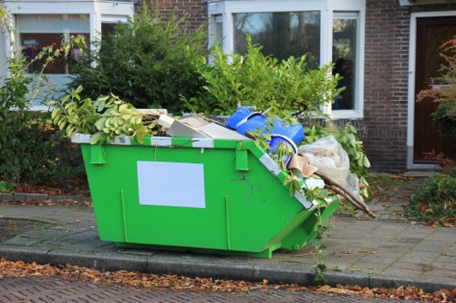 Professional waste removal team at a construction site
