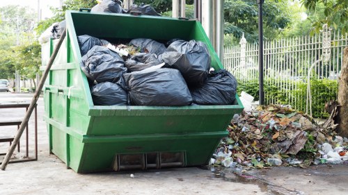 Heavy machinery used for builders waste removal